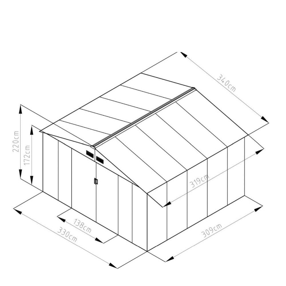 Bodega Multiuso Sky6 340 x 320. INCLUYE BASE DE PISO