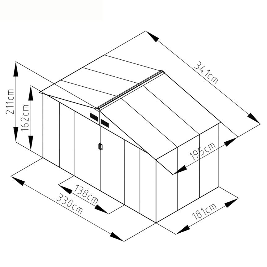 Bodega Multiuso X4 341 x 195. INCLUYE BASE DE PISO